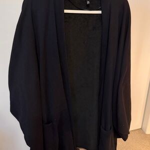Black Open Front Sleep Cardigan